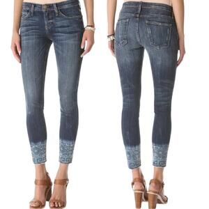 Current Elliot Jeans 27 The Cut Off Crop Stiletto Darkota With Tribal Cuff